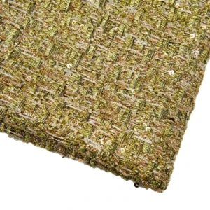 New Fashion Women’s Suit Overcoat Dress RTS Shiny Golden Tweed Fabric 20% Polyester 80% Metallic Yarn Woven Yarn Dyed Pattern