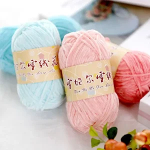 New Fine Chenille 2mm Line Crochet Yarn High Tenacity Rayon Blended Wool Durable for Hand and Machine Knitting