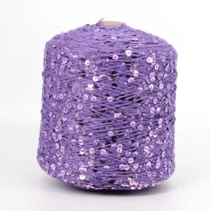 New Style 100% Cotton Fancy Yarn 3MM+6MM Cotton Sequin Yarn
