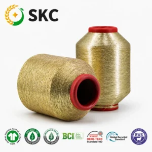 OEM ODM High Tenacity Top Grade Polyester Metallic 75d Evenness MH Gold Thread for Embroidery and Hand Knitting Yarn (MH Type)