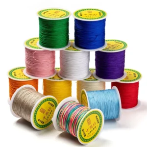 PandaHall 0.5mm & 0.8mm Chinese Knotting Beading Thread Braided Nylon Cord