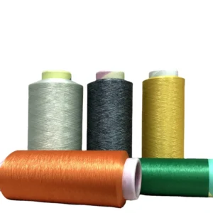 Polyester Textured Yarn Dope Dyed Color Red golden orange grey DTY 150D HIM 100% POLYESTER YARN Intermingle