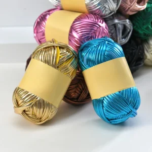 Polyester Yarn Metallic T shirt Yarn Crochet for DIY Toy Storage Basket