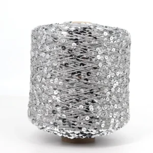 QG BEADSYARN Model Standard Quality Knitted Nylon Metal Polyester Sequin Yarn Dyed Reflective Fancy Yarn