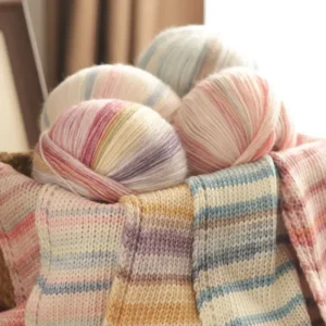 Rainbow Cotton Acrylic Yarn 100g 16S 220m OE Spun Anti Pilling Super Soft feeling Dyed Crochet Hand Knitting Sweater Hat Scarf