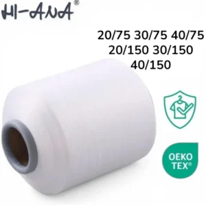 Recyclable Regenerated Polyester Heat Generating Spandex Covered FTY Elastic Core Spun Yarn Lace Ribbon Fabric for Sewing