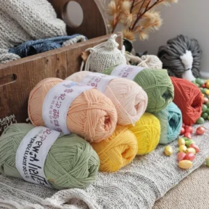 Recycled Melange 4 Strand High Tenacity Baby Cotton Yarn for Hand Knitting and Weaving Blended Yarn Crafts