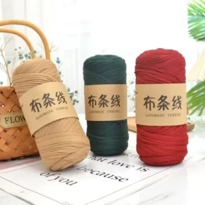 Recycled T shirt Yarn 200g Chunky Spaghetti Cotton Yarn for Crochet Bag Basket Rug Knitting DIY Craft 61 Colors Ready to Ship