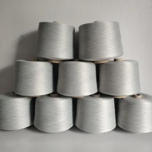 Ring spun Conductive Yarn with Metal Fiber Stainless Steel Blend Anti static Polyester Metal Blend Yarn 32 40 for Faraday Fabric