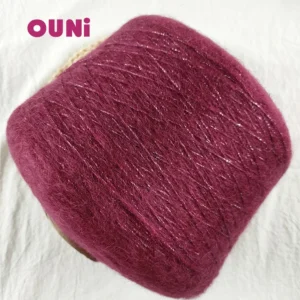 Softness Red Color Thicker High Rate 1 3.8Nm 38%mohair 20%wool35%nylon7%metallic Blend Yarn Making Hat Sweater