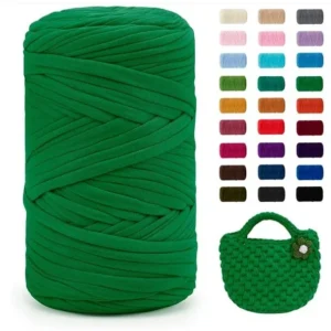 T-Shirt Yarn Chunky Cotton Fabric Yarn for Knitting Crochet Recycled Jersey Yarn for Rug Bag DIY Home Decor Eco-Friendly