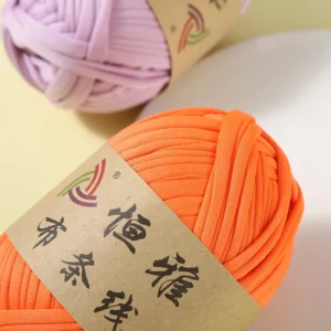 T Shirt Yarn Crochet Handbag Fancy Yarn Super Soft Feeling 2.2CM Width Recycled 100% Polyester Hand Knitting