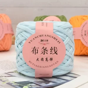 T shirt Yarn 280g Chunky Flat Polyester Fancy Yarn Dyed Crochet Bag Basket Rug Blanket DIY 61 Colors Ready Ship High Elasticity