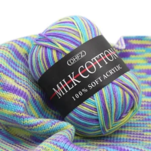 Three Strands of Color Gradient Milk Cotton Color Medium and Thick Wool Hand knitted Yarn