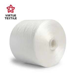 Top quality of 100% spun polyester 20s/2 semi-dull TFO sewing thread used for material of ribbon production