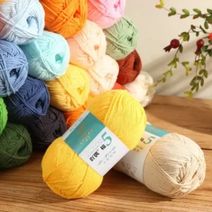 Ultra Soft 55% Cotton 45% Acrylic Medium Weight Baby Yarn for Knitted Crochet Blankets and Sewing Embroidery