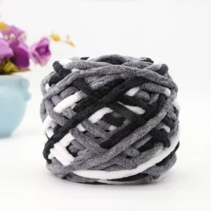 Velvet Blanket Dyed Fancy Yarn Polyester Acrylic Blended Fluffy Hand Knitting Thick Bulky Chunky Chenille Crochet Yarn