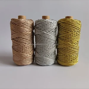 Vintage 3mm Gold Metallic Silver Macrame Thread Brown Macrame Yarn Wind Red Metallic Macrame Rope