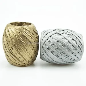 Waterproof Colorful Metallic Eco friendly Paper Raffia Yarn Ribbon Rope for Everyday Use in Packaging Decoration or DIY