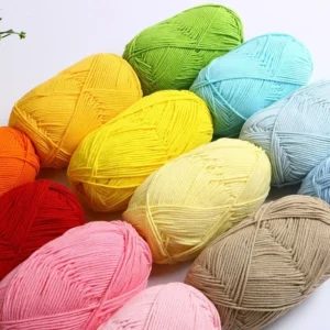 Yarn China Supplier Hand Knitting Cotton Threads 50g 4ply 5ply Blended Crochet Milk Cotton Sewing Yarn for Baby